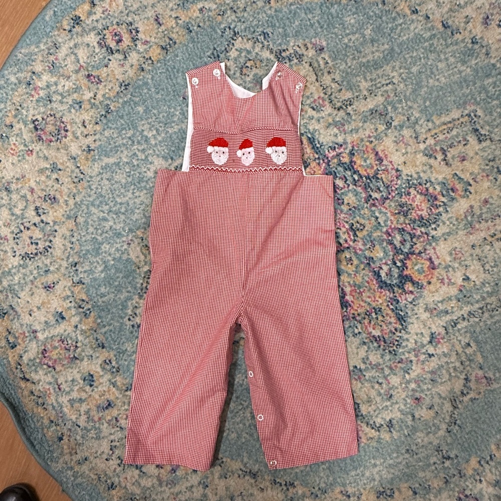 Red Checkered Kids Overalls